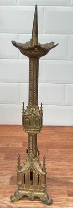 Grote 19e-eeuwse Kerkkandelaar (Neogotiek) .Rijk gedecoreerd, Antiek en Kunst, Ophalen of Verzenden