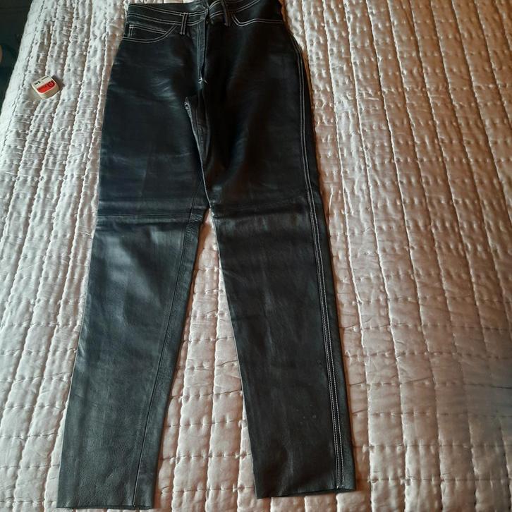 ZWARTE ECHT LEDER HERENJEANS-model*SMALL*ITALY*1xGEDRAGEN*, Kleding | Heren, Broeken en Pantalons, Zo goed als nieuw, Maat 46 (S) of kleiner