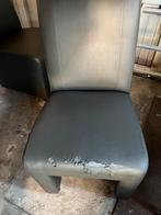 2 antracieten stoelen met schade, Huis en Inrichting, Stoelen, Ophalen, Kunststof, Gebruikt, Twee