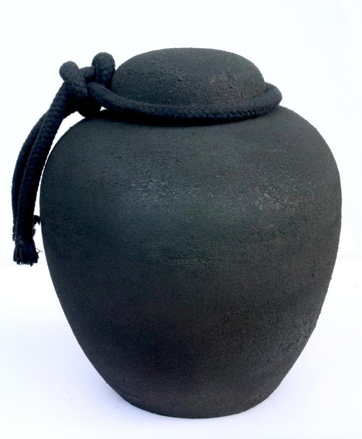 Urn steen handgemaakt 4 liter zwart, Maison & Meubles, Accessoires pour la Maison | Autre, Neuf, Enlèvement ou Envoi