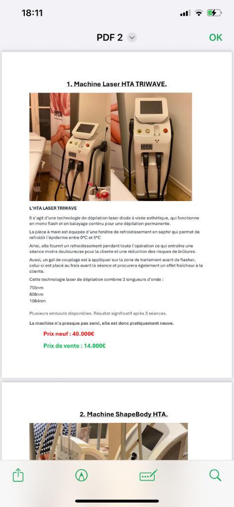 Matériel et machine esthétique, Zakelijke goederen, Overige Zakelijke goederen, Ophalen