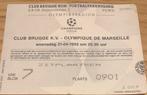 Ticket Club Brugge- Marseille 21-04-1993, Ophalen of Verzenden, Zo goed als nieuw