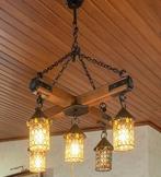 Vintage verlichting met 6 lampen, Enlèvement, Utilisé, Verre