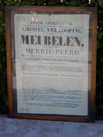 Affiche openbare verkoop uit 1835, geschreven in oud Nederla, Ophalen