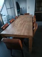 Grote teak tafel met 8 stoelen, Huis en Inrichting, Ophalen, Zo goed als nieuw