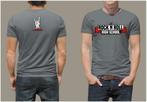 grijs t-shirt met opdruk front en back, Ophalen, Nieuw, Overige maten, Grijs
