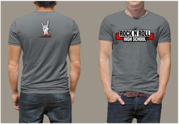 grijs t-shirt met opdruk front en back beschikbaar voor biedingen