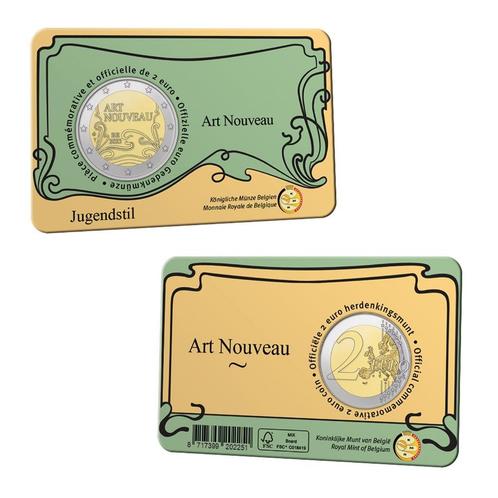 2 euros Belgique 2023 - Art nouveau FR (BU en CoinCard), Timbres & Monnaies, Monnaies | Europe | Monnaies euro, Série, 2 euros