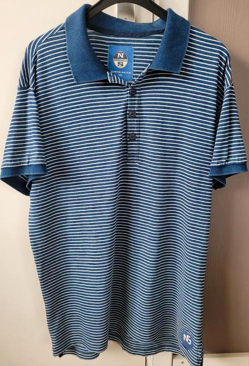 Mooie gestreepte polo merk North Sails, XL, Kleding | Heren, Polo's, Zo goed als nieuw, Maat 56/58 (XL), Blauw, Ophalen of Verzenden