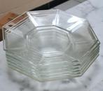 Vintage borden - glas - 6 stuks, Glas, Bord(en), Overige stijlen, Ophalen of Verzenden