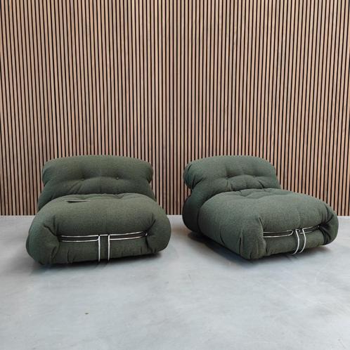 Cassina Soriana - Forest Green boucle, Huis en Inrichting, Fauteuils, Nieuw, Stof, 75 tot 100 cm, 75 tot 100 cm, Ophalen of Verzenden