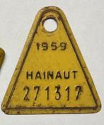 Plaque vélo 1959 Hainaut, Ophalen of Verzenden, Gebruikt