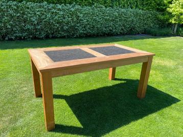 Massieve eettafel teakhout, Maison & Meubles, Tables | Tables à manger, Teck, 150 à 200 cm, Cinq personnes ou plus, Enlèvement