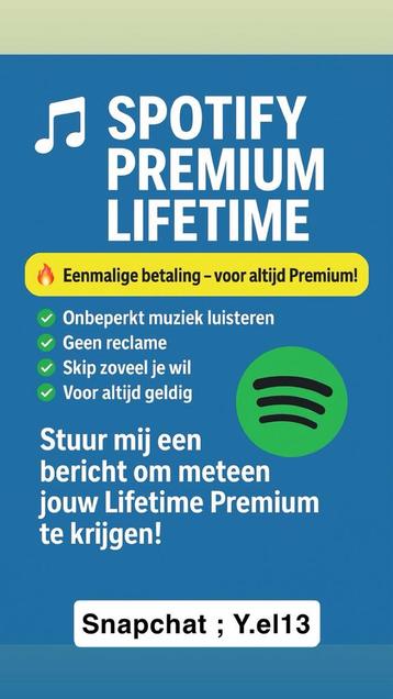 Spotify Lifetime lees beschrijving beschikbaar voor biedingen