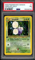 Jumpluff Holo 1st Edition PSA 7 - 7/111 - Neo Genesis 2000, Hobby en Vrije tijd, Verzamelkaartspellen | Pokémon, Verzenden, Zo goed als nieuw