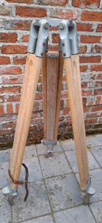 Vintage houten statief/ industriële tripod/ driepikkel, Antiek en Kunst, Ophalen of Verzenden