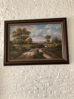 SCHILDERIJ LANDSCHAP MET SCHAPEN, Ophalen, 75 tot 100 cm, Schilderij, 75 cm of meer