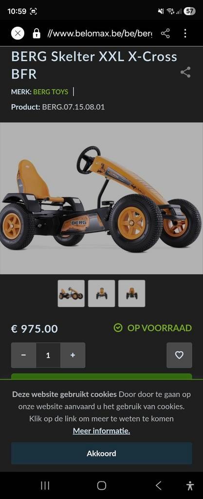 Nieuwe Berg xcross BFR+ duozit, Kinderen en Baby's, Speelgoed | Buiten | Skelters, Nieuw, Berg, Duozit, Vrijloopautomaat, Ophalen