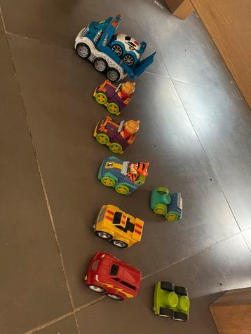 Mega blocks set met vrachtwagen, auto’s en treintjes beschikbaar voor biedingen