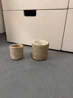 2 Goudkleurige bloempotten, Tuin en Terras, Ophalen, Zo goed als nieuw
