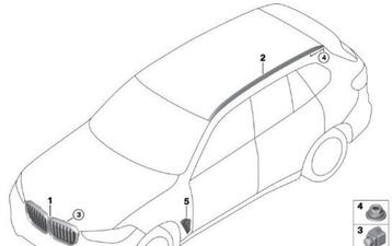 Dakrail daklijst dakdrager roof rail Links silver, satin-fin disponible aux enchères