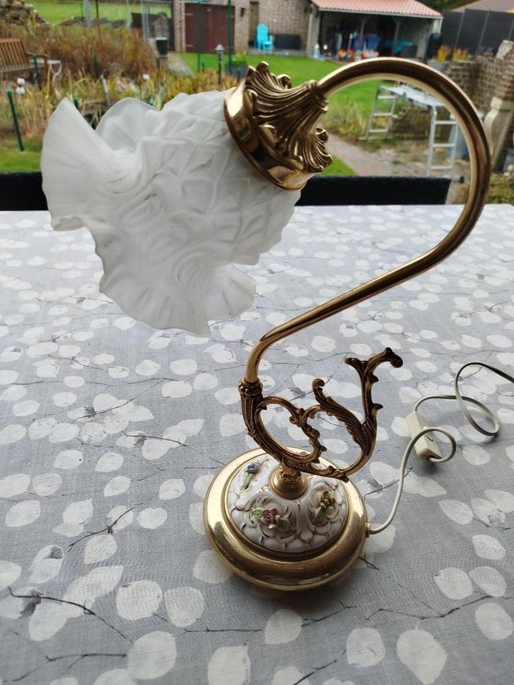 Lamp, Huis en Inrichting, Lampen | Tafellampen, Gebruikt, Minder dan 50 cm, Glas, Metaal, Overige materialen, Ophalen of Verzenden