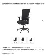 Schaffenburg 300-Nen Comfort bureaustoel - als nieuw, Huis en Inrichting, Ophalen, Zwart, Zo goed als nieuw, Bureaustoel