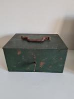 Antieke geldkoffer in metaal, Ophalen of Verzenden