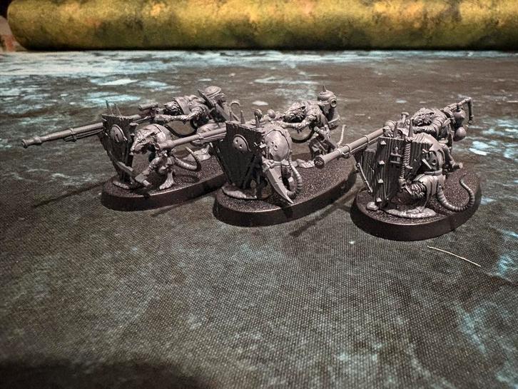 3 Skaven Warplock Jezzails Warhammer Age of Sigmar, Hobby en Vrije tijd, Wargaming, Warhammer, Geverfd, Ophalen of Verzenden