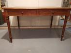 Oud grenen tafel met 2 grote lades - 129x88cm, Ophalen