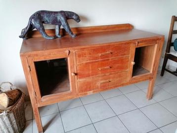 Antiek Massief teak buffetkast / dressoir beschikbaar voor biedingen