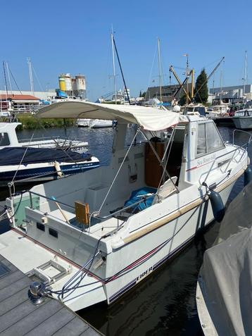 Stevige visboot met boegschroef beschikbaar voor biedingen