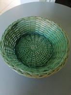 Groene rieten mand 37 cm, Ophalen of Verzenden, Zo goed als nieuw, Mand