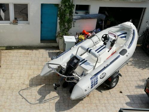 bateau semi-rigide, Sports nautiques & Bateaux, Speedboat, Comme neuf, 3 à 6 mètres, Essence, Moins de 70 ch, Polyester, Moteur hors-bord