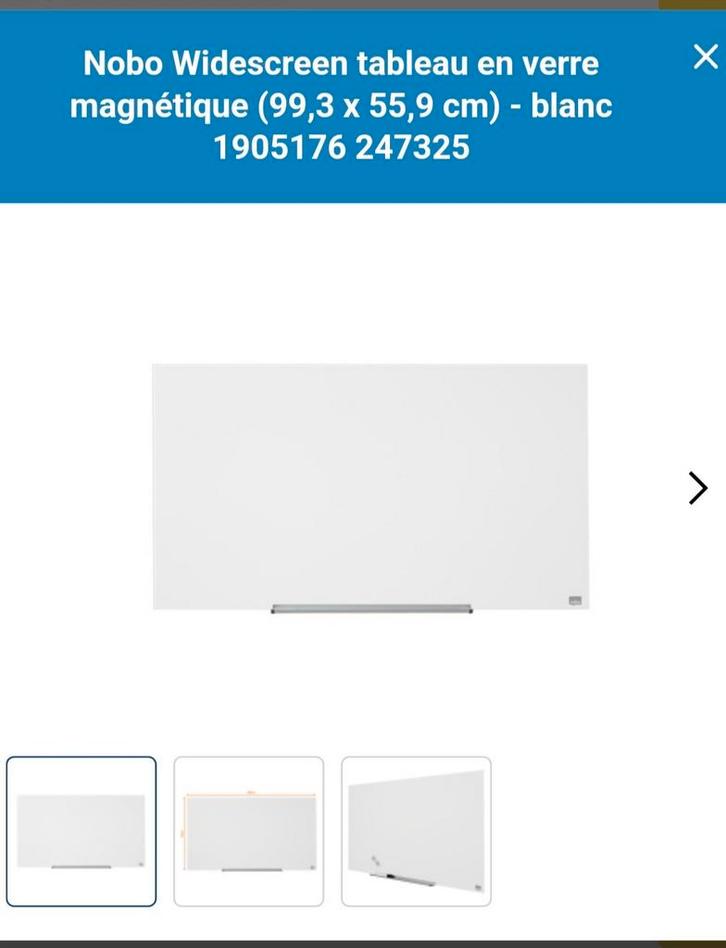 Nobo glazen magneetbord, Huis en Inrichting, Woonaccessoires | Overige, Zo goed als nieuw, Ophalen