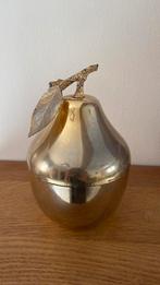 Ancien pot à glaçons forme poire couleur or avec feuilles, Utilisé