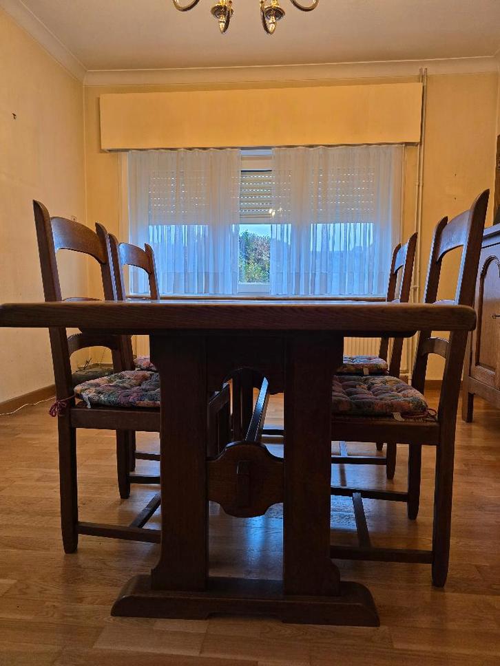 massief houten eetkamer, Huis en Inrichting, Complete eetkamers, Gebruikt, Ophalen