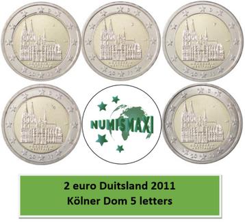 2 euros Allemagne 2011 Kölner Dom 5 lettres
