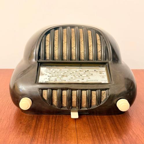 RADIO ART DECO SONORETTE 50 OLIJFGROEN SONORA BUISRADIO RARE, Antiek en Kunst, Antiek | Tv's en Audio, Verzenden
