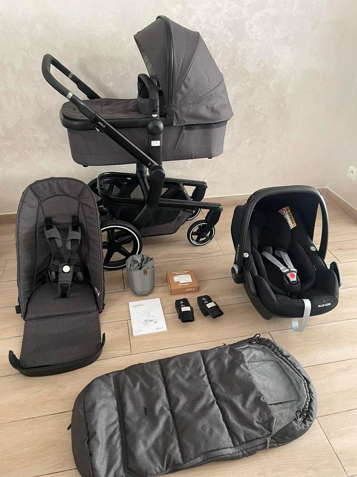 Joolz Day + Awesome Anthracite kinderwagen 3-in-1 Set, Kinderen en Baby's, Buggy's, Zo goed als nieuw, Maxi-Cosi, Voetenzak, Ophalen