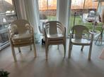7 witte kunstof stoelen stapelbaar, Synthétique, Enlèvement, Blanc, Cinq, Six Chaises ou plus
