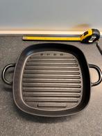 SMEG geëmailleerde gietijzeren grillpan — 26 cm — zwart, Ophalen, Zo goed als nieuw, Gietijzer