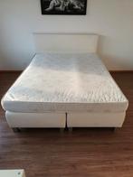 Witte boxspring met matras 160x200 te koop!, Ophalen, Gebruikt, Wit, Tweepersoons