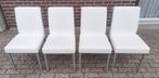 Gebroken wit lederen stoelen ( gereinigd en gevoed), Ophalen, Gebruikt, Wit