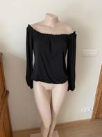 Zwarte Vrolijke Feestelijke blouse (M), Ophalen of Verzenden, Zo goed als nieuw, Maat 38/40 (M), Zwart