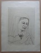 MON VAN GENECHTEN / KASTEL'S GELOOF / ZW-W ETS / 65x50cm SIG, Antiek en Kunst, Ophalen of Verzenden