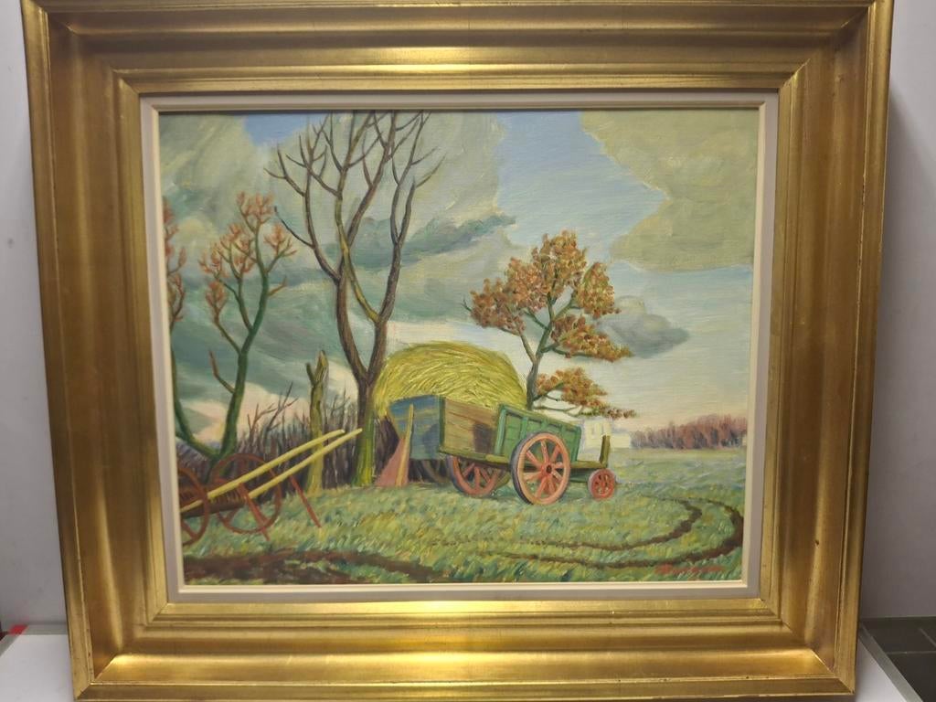 Schilderij hooiwagen, Ophalen