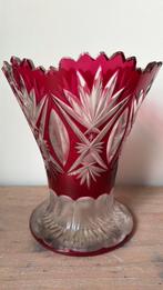 Kristallen vaas met rode glaslaag, Antiek en Kunst, Antiek | Vazen, Ophalen