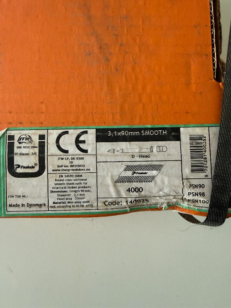 paslode stripnagels  3,1x90 4000st., Bricolage & Construction, Outillage | Autres Machines, Enlèvement