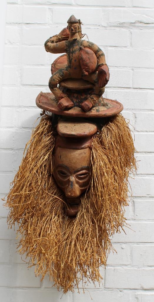 YAKA masker uit CONGO in Belgie sinds eind jaren 60, Antiek en Kunst, Ophalen of Verzenden